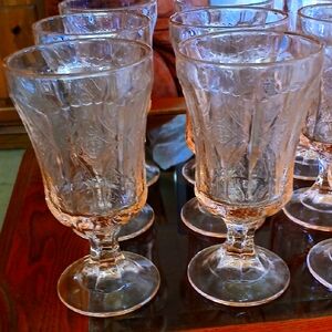 Elegant Clear Glass Goblet Set Of 8